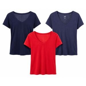 Lot Of 3 GAP Favorite V Neck Tee Shirts Capsule Layering Tshirt Modal Small